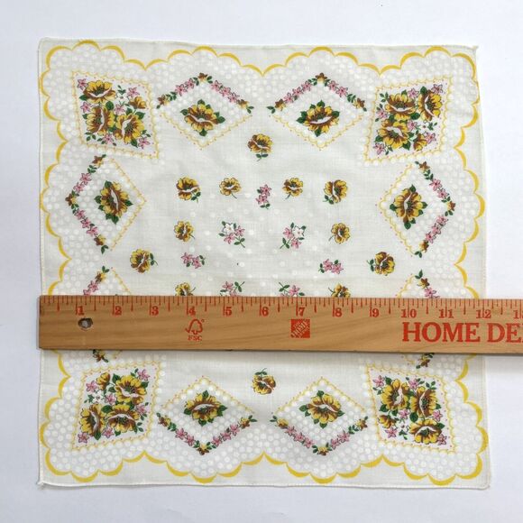 Linen Floral Bridesmaid Wedding Handkerchief Cottage Core Vintage Coquette - Picture 2 of 3
